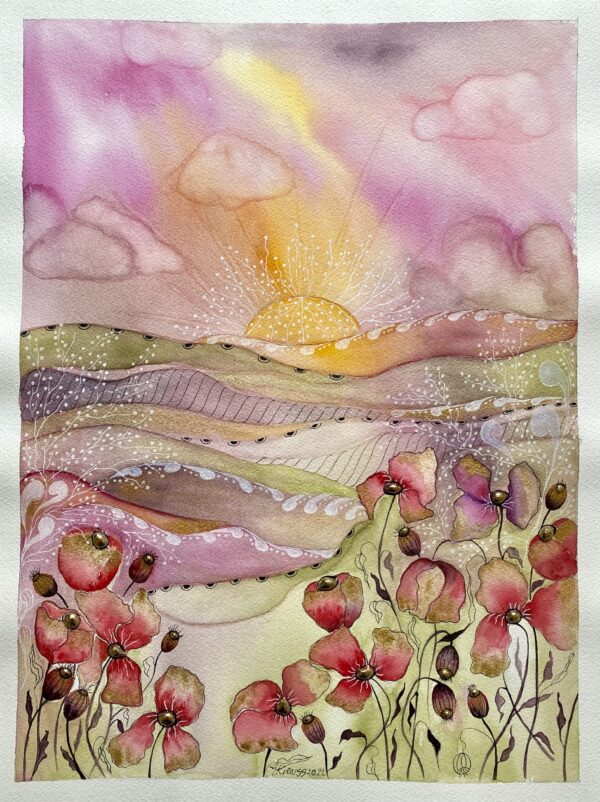 Sommer Fantasie mit Mohnblumen – Bild 1